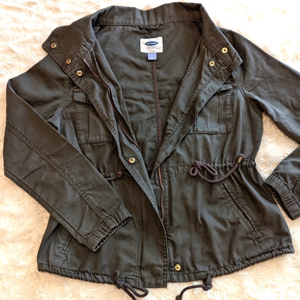 Olive Cargo Old Navy Khaki Green Jacket - Picture 10 of 16